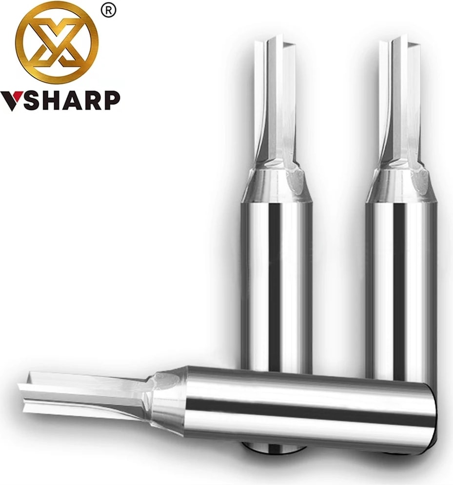 12.7X7X20 Vsharp 3 Flüt Çok Fonksiyonlu Tct Düz Bit 12.7mm Hızlı Planya Kesme Karbür Alaşım Ağaç Işleme Yönlendirici Bit Ahşap Mdf (Yurt Dışından)