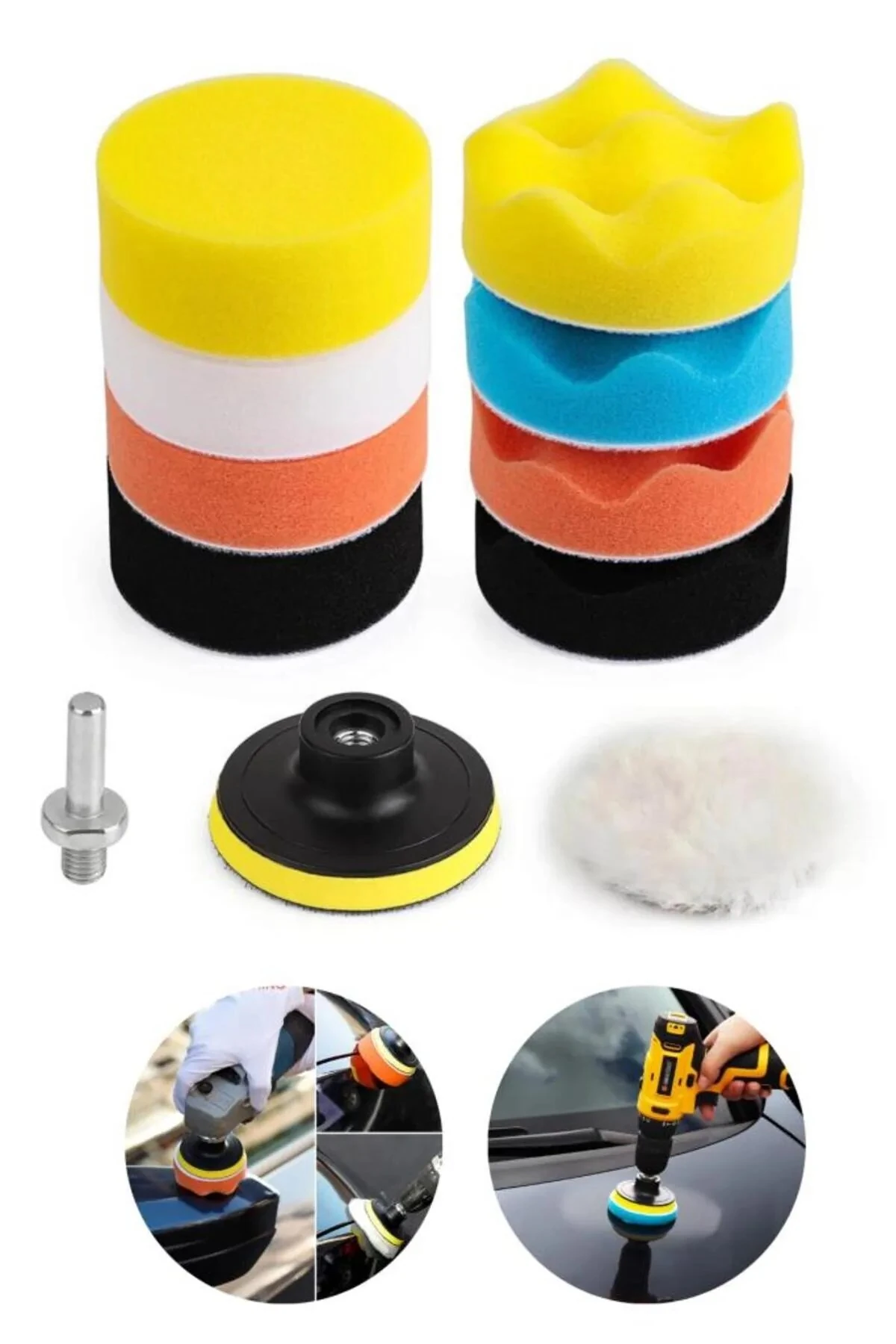11 Parça Araç Oto Pasta Cila Parlatma Polisaj Sünger Seti