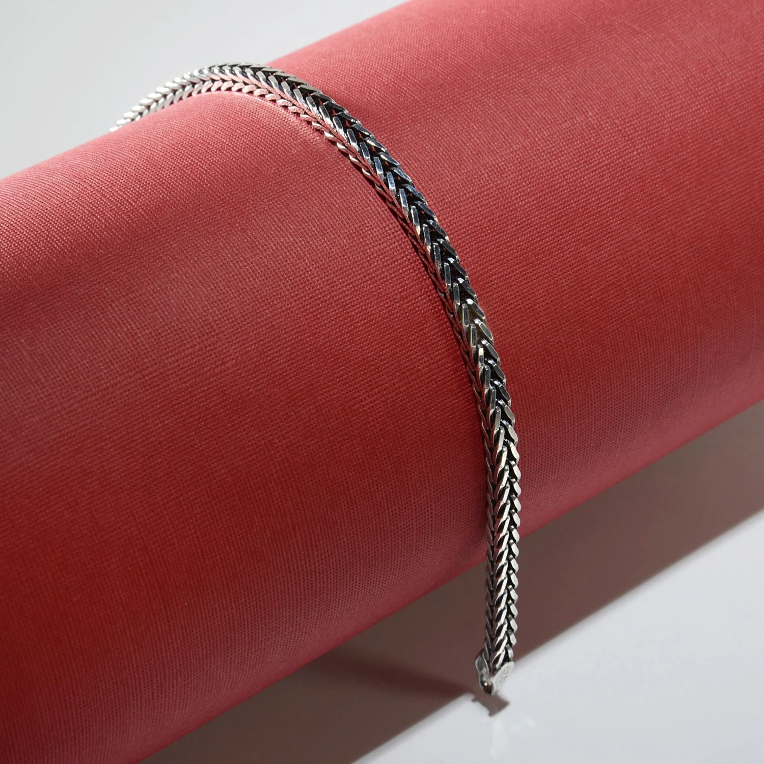 4n Kare Traşlı Tilki Kuyruğu Gümüş Bileklik