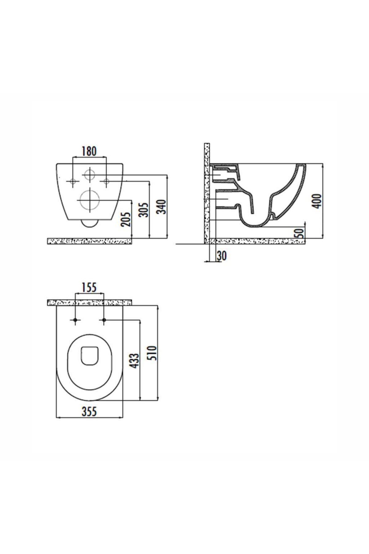 Free Rim-Off Asma Klozet + Yavaş Kapanır Kapak + Gömme Rezervuar