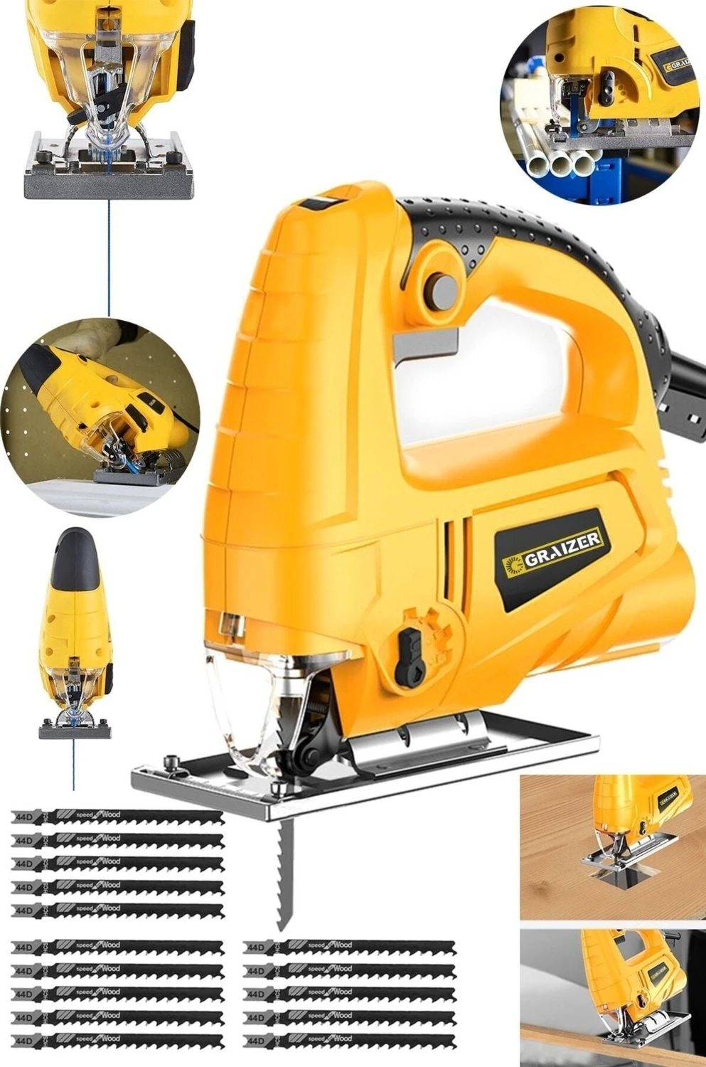 Alman 4000 W Sjs Metal Şanzuman 6 Kademe Devirli Bakır Sargili Dekupaj Testere makinesi Sa