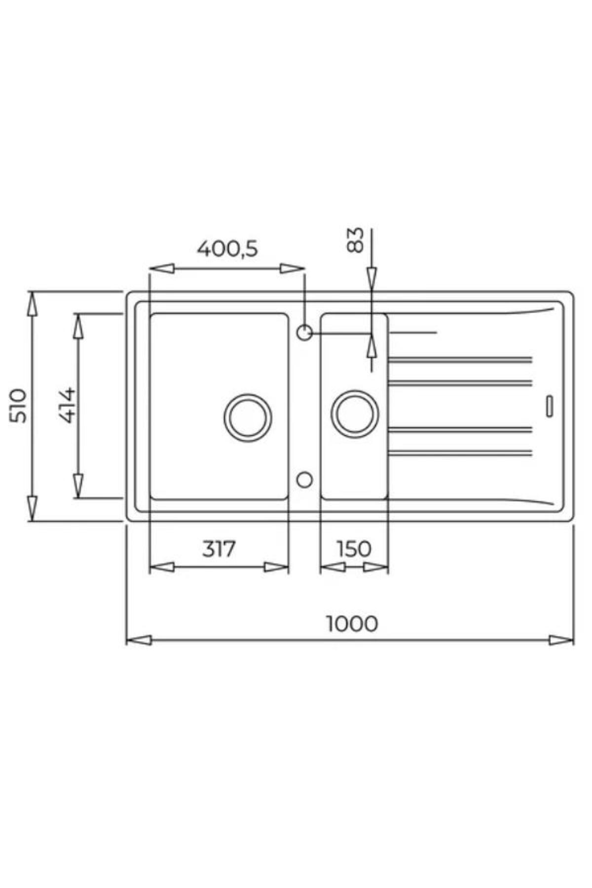 Stone 60 B Tg Beyaz Granit Eviye