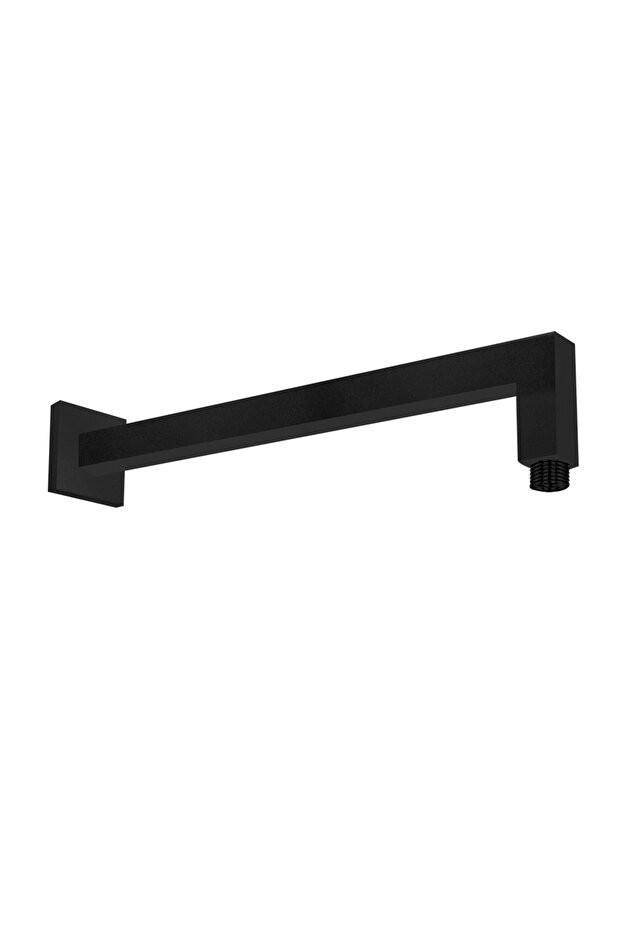 Duvardan Duş Başlığı Borusu Kare Mat Siyah 344 Mm
