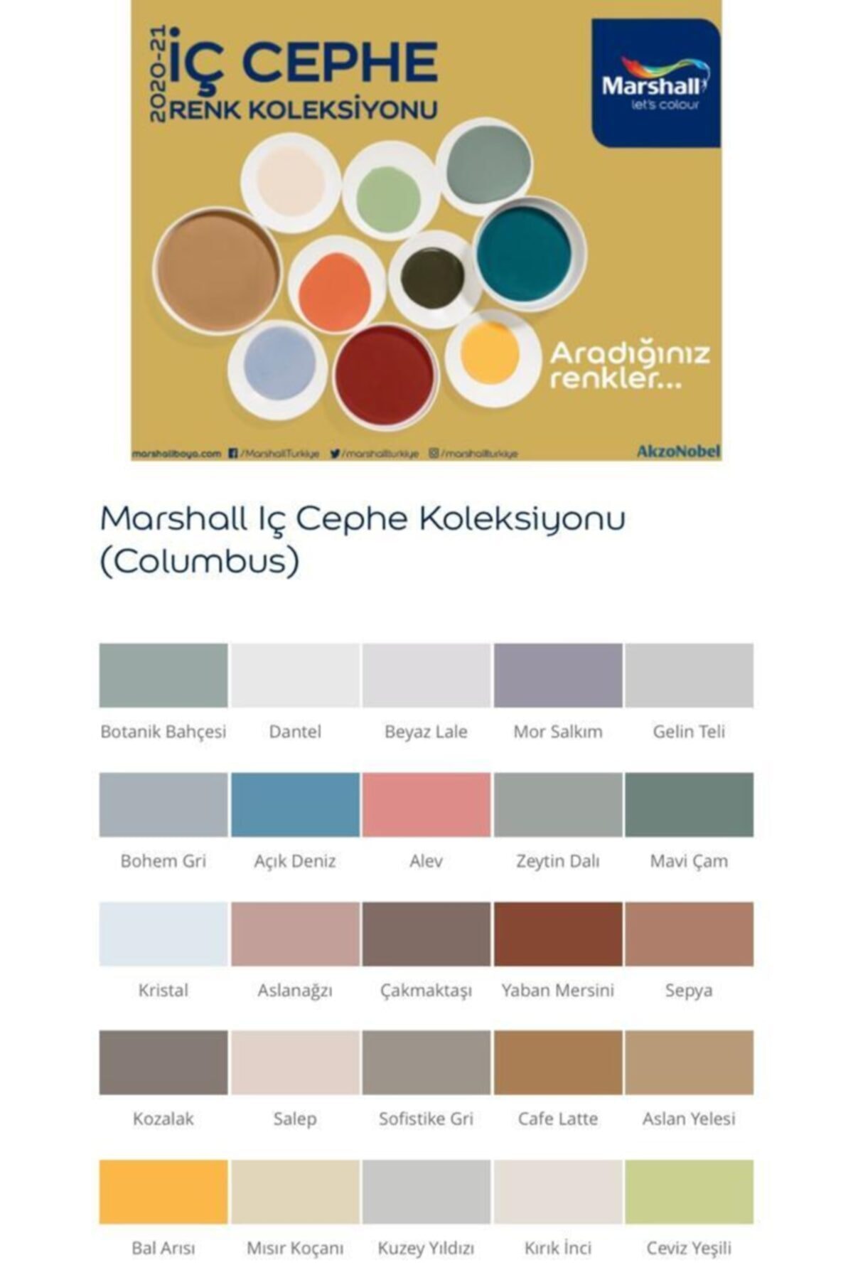 MARSHALL Antibakteriyel Silinebilen Boya Şampanya 2,5 Lt