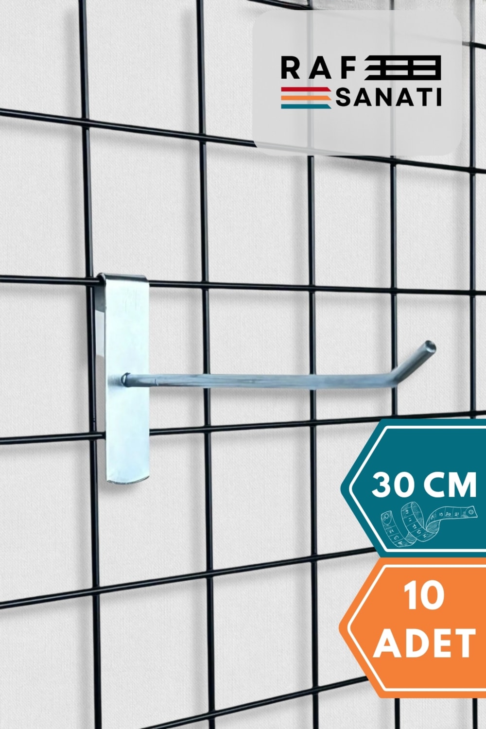 Tel Pano Kancası 30 cm - Askı Kanca Raf Askısı Raf Aksesuar Tel Askı Çorap Kancası