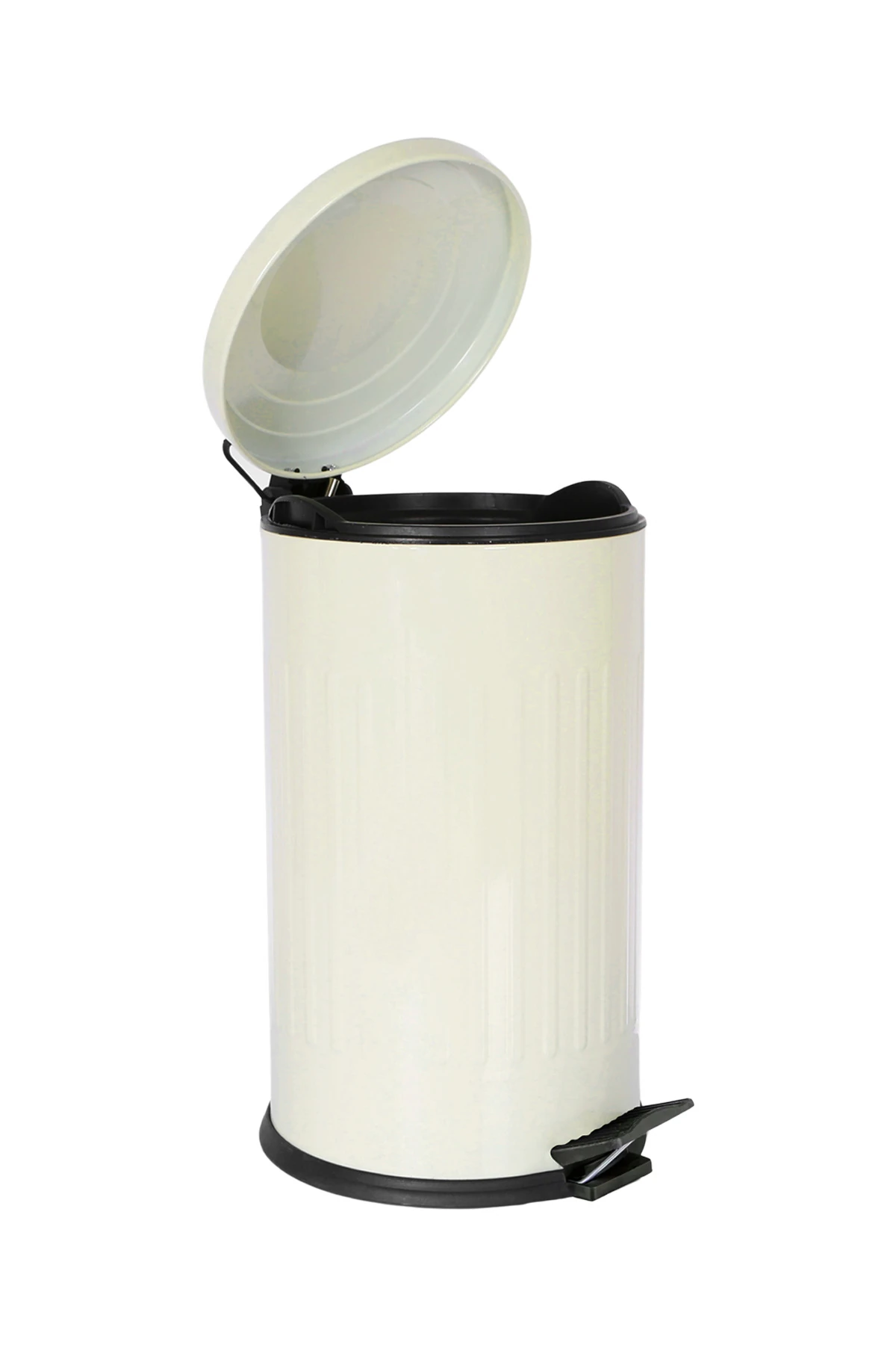 Vintage Çöp Kovası Çizgili Krem 16 Lt