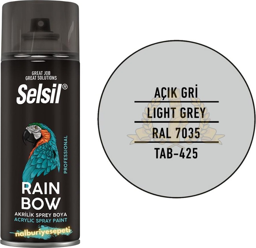 Rainbow Akrilik Sprey Boya Açık Gri 400 Ml. - RAL7035