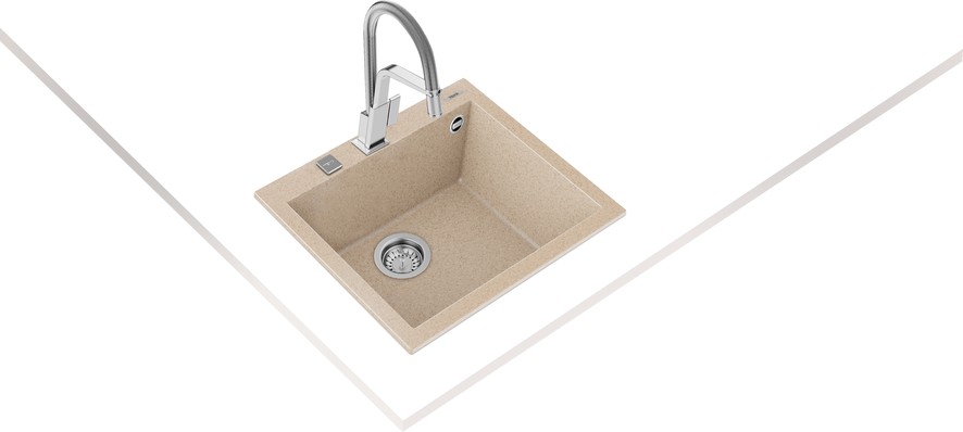 FORSQUARE 50.40 TG AVENA BEIGE Ankastre Kumanda Sifonlu Granit Eviye Bej 50 cm 115230007