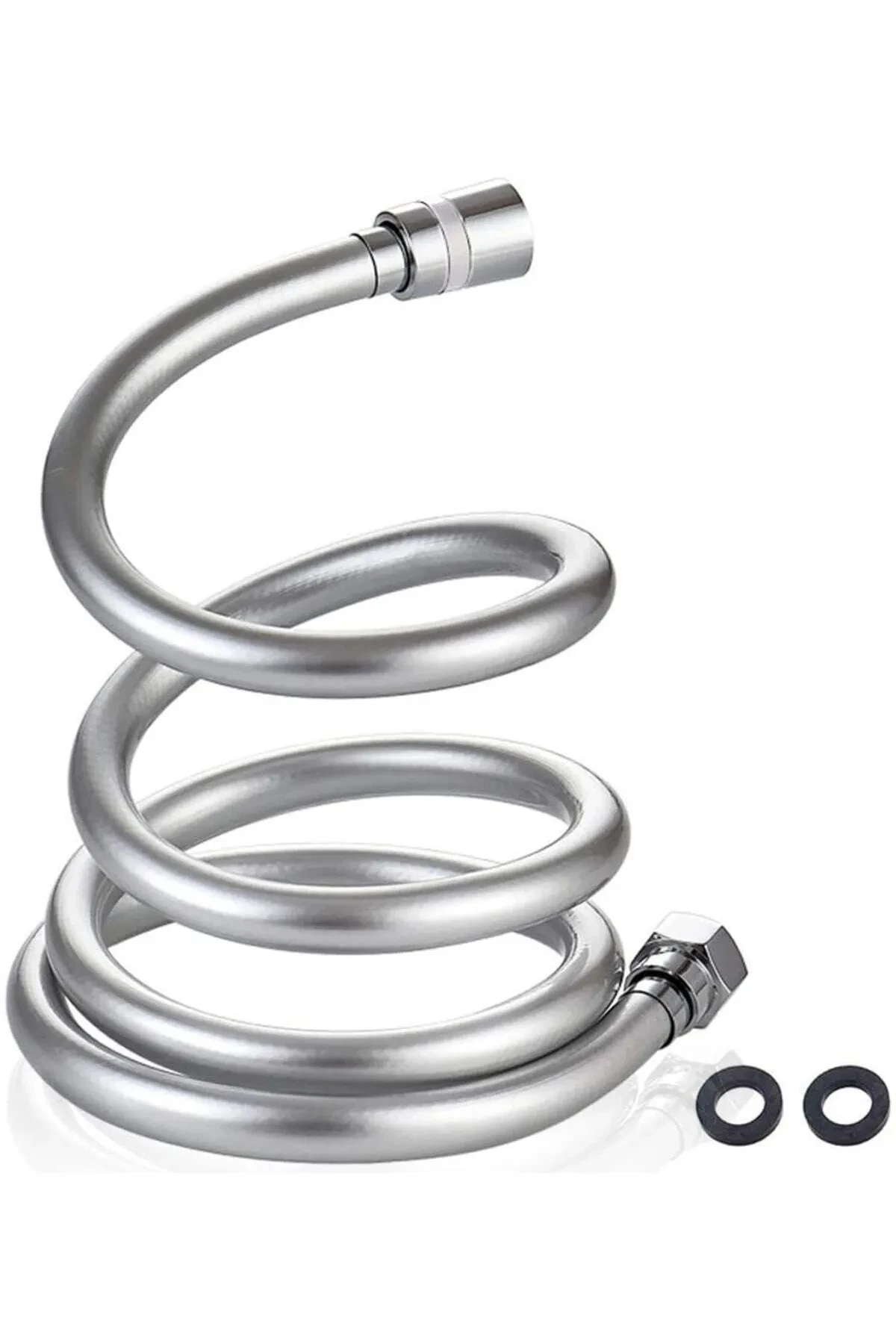 ( 3'lü Duş Seti) 5 Fonksiyonlu Duş Başlığı Su Tasarruflu Turbo El Duşu + PVC Duş Hortumu + Mafsal