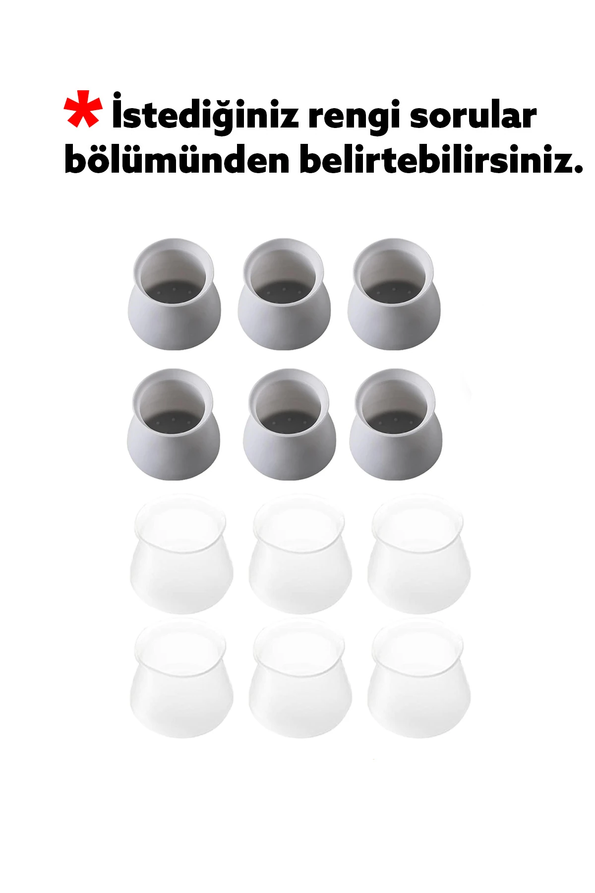 Masa Sandalye Ayak Koruyucu 24'lü Silikon Ev Eşyaları Koruma Aparatı Parke Seramik Çizmez Masa Ayağı