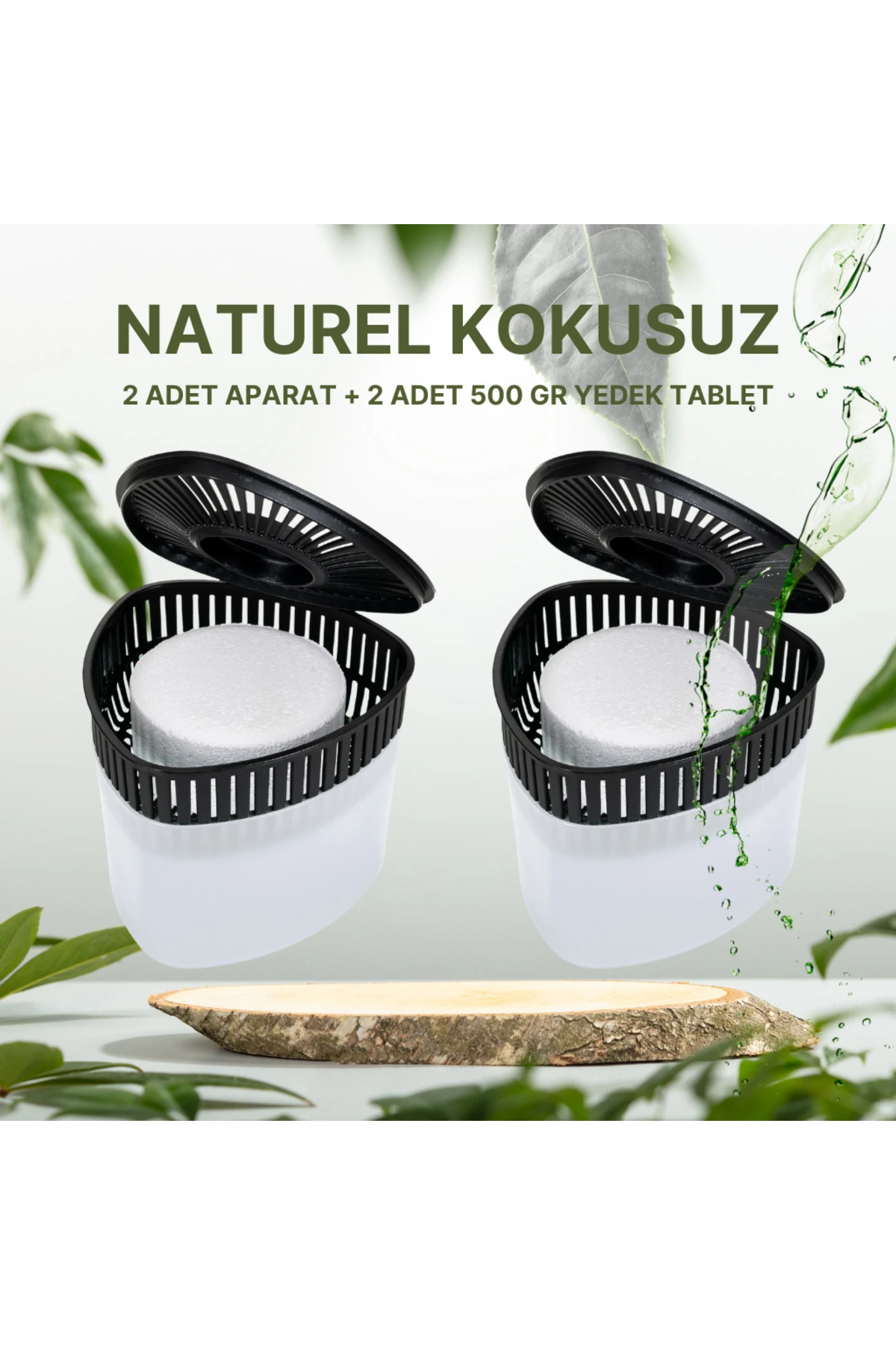 2 Adet 500 gr Nem Alıcılı Ve Rutubet Giderici Aparat Üçgen Naturel (TABLET DAHİL)
