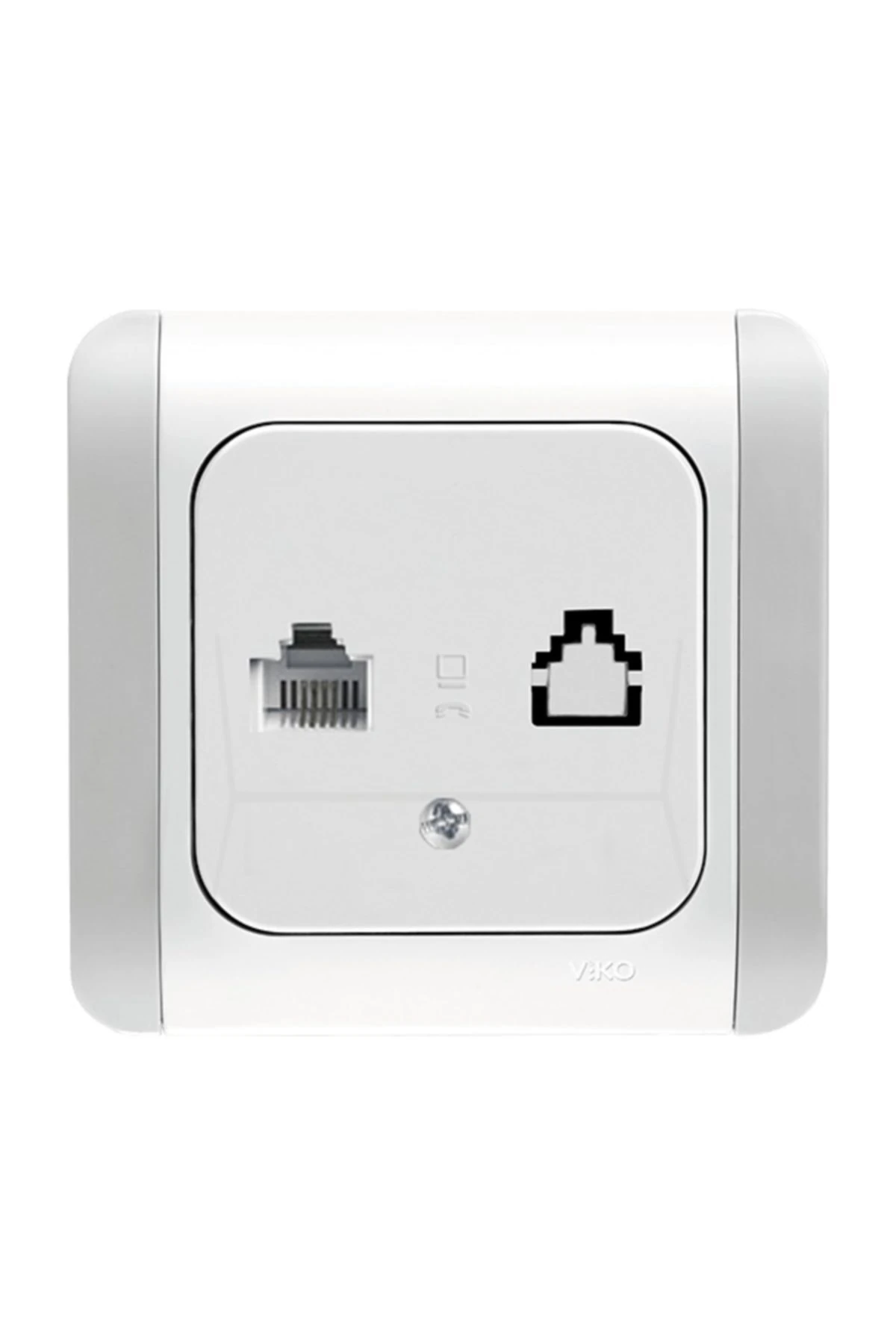 Kardelen Tekli Nümeriscat 3 Telefon Prizi Kordonlu Beyaz