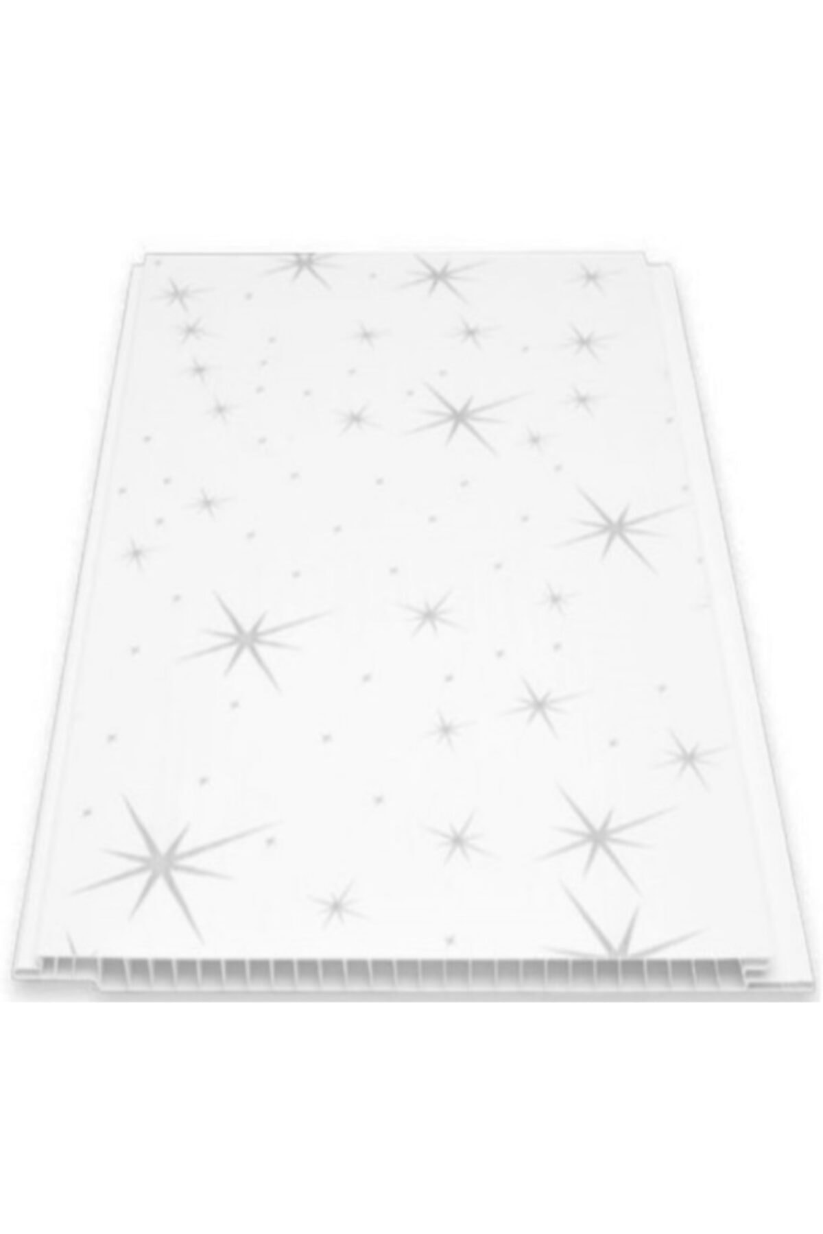 Düz Gri Yıldızlı Plastik Pvc Duvar - Tavan / 10 Adet 20 Cm X 1.5 Metre - 3 Metrekare