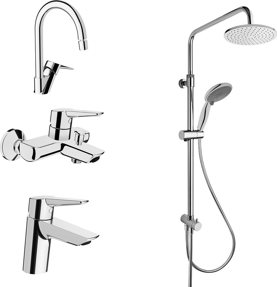 Solid S Lavabo, Banyo, Eviye, System Rain Tepe Duş Seti