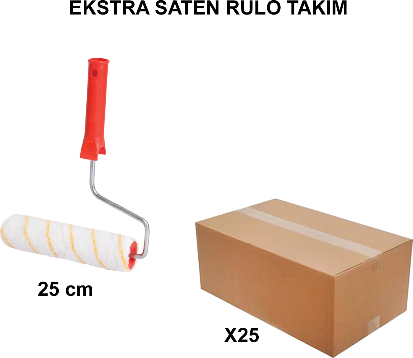 İZMİR FIRÇA Izmir Fırça Arge Toptan Extra Saten Rulo Takım 25 cm - 25 Adet 012493