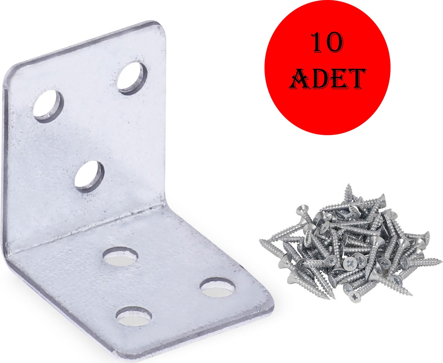 Mobilya Dolap Köşe Bağlantı L Demir Gönye 35X35X30 mm 10'lü