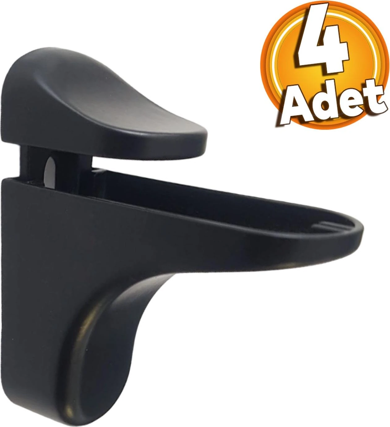 Pelikan Etajer Cam Tutucu Ahşap Raf Tutucu Cam Etejeri Metal Vidalı Siyah (4 Adet)