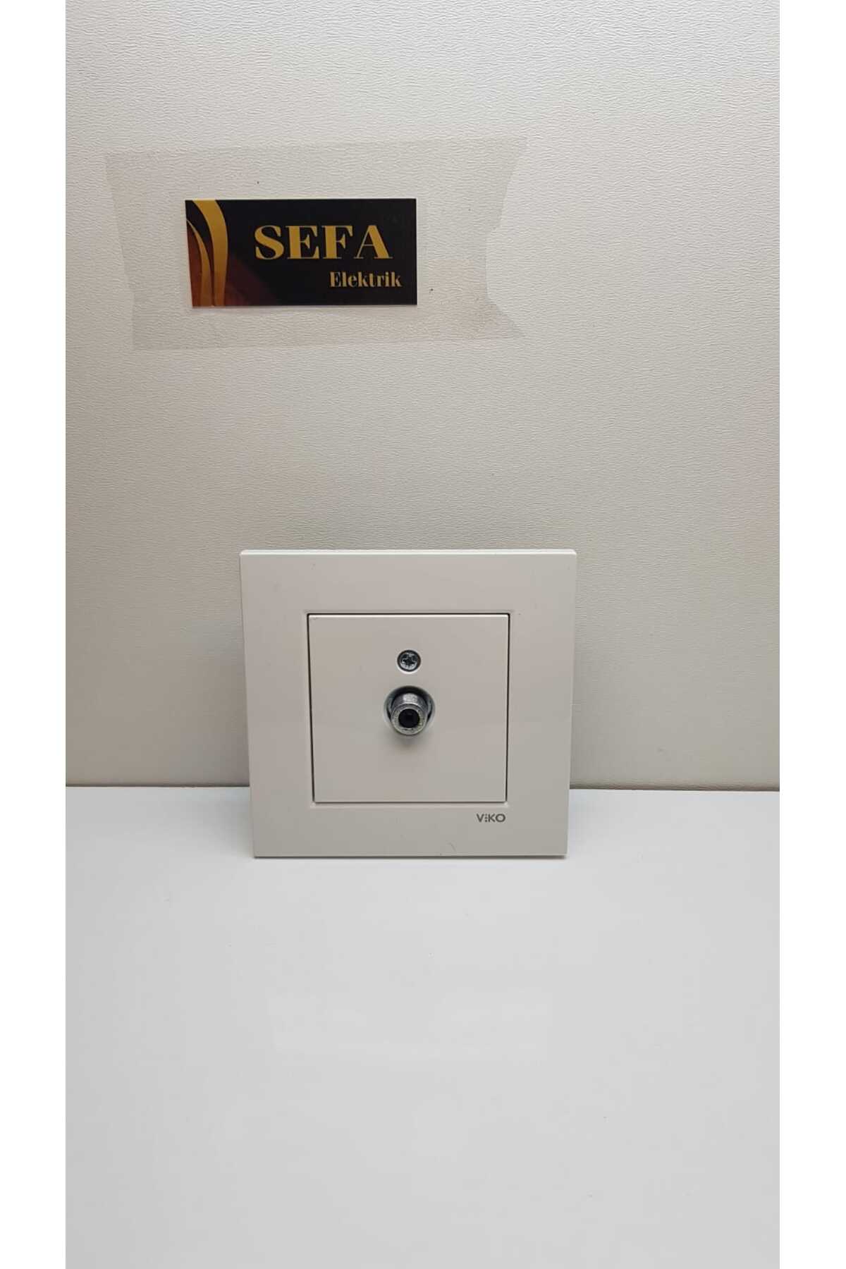 UYDU PRİZİ F KONNEKTÖRLÜ ÇERÇEVELİ BEYAZ  KARRE SERİSİ