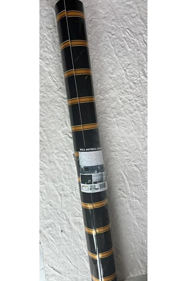 120cmx300cm Tek Parça Yapışkanlı Rulo Gold Çizgili Mermer Desen Duvar Paneli Kağıdı Esenyurt QM0137