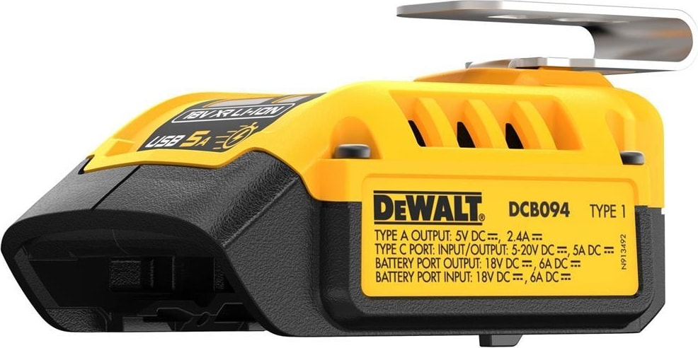 DEWALT Taşınabilir Şarj Cihazı 5A, Usb-C Girişi ve Çıkışlı Cihaz, DCB094K-QW