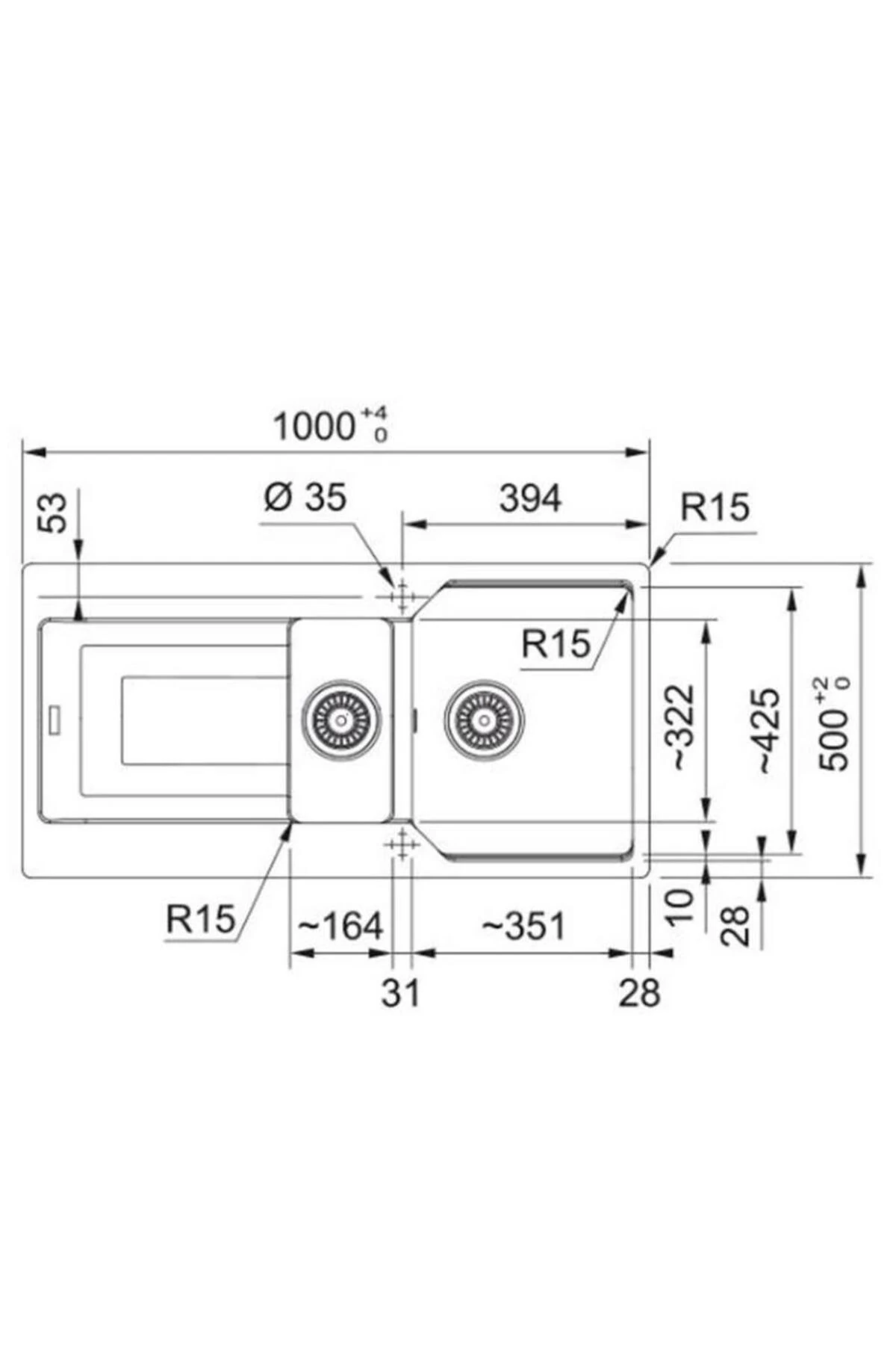 Urban UBG 651-100 Stone Grey Granit Evye Active Plus Doccia 2.0 Batarya Set