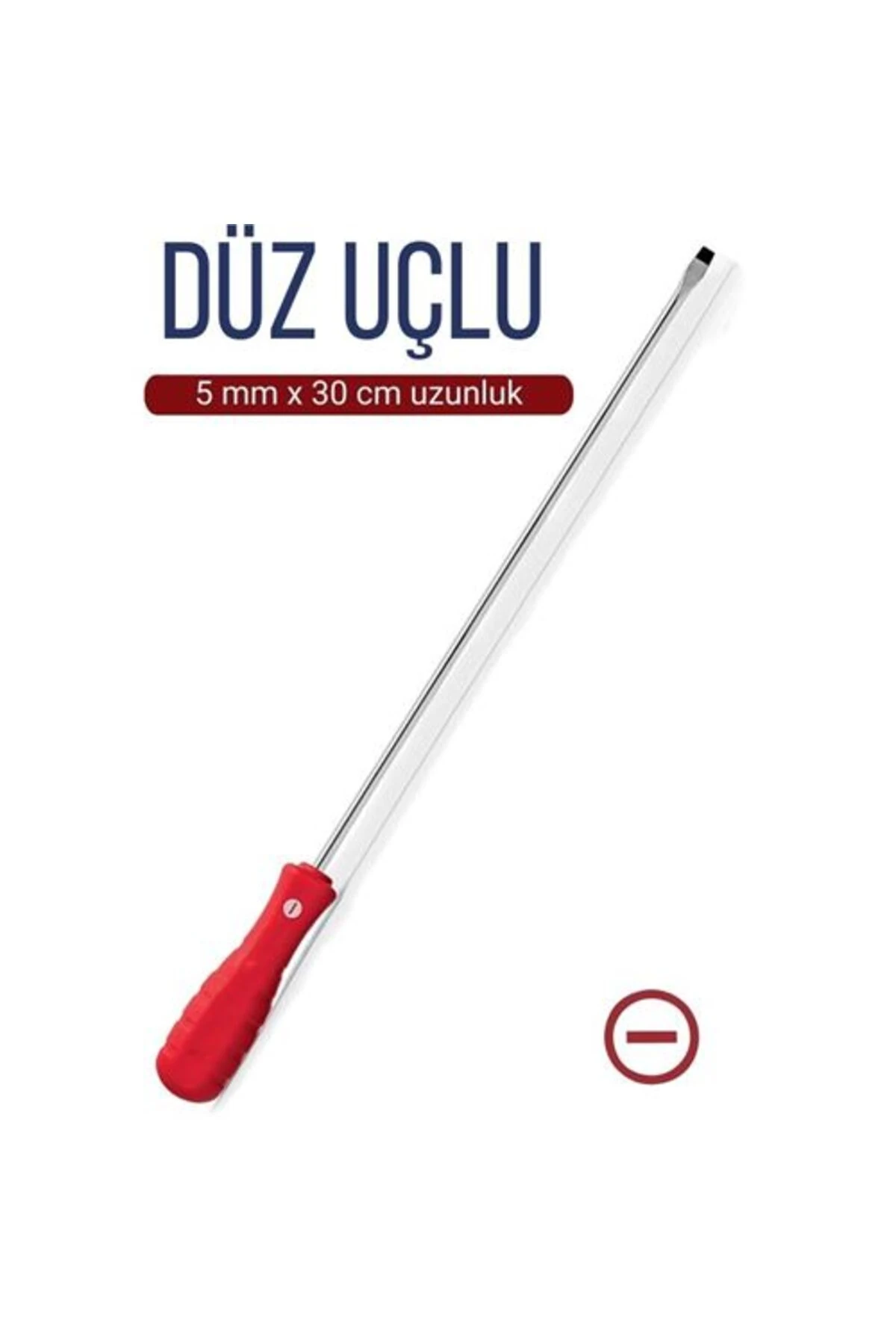 5 mm Uç 30 Cm Uzunluk Düz Uç Tornavida 718382