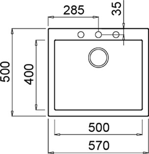 Forsquare 50 x 40 Tg Tezgahüstü Beyaz Granit Evye