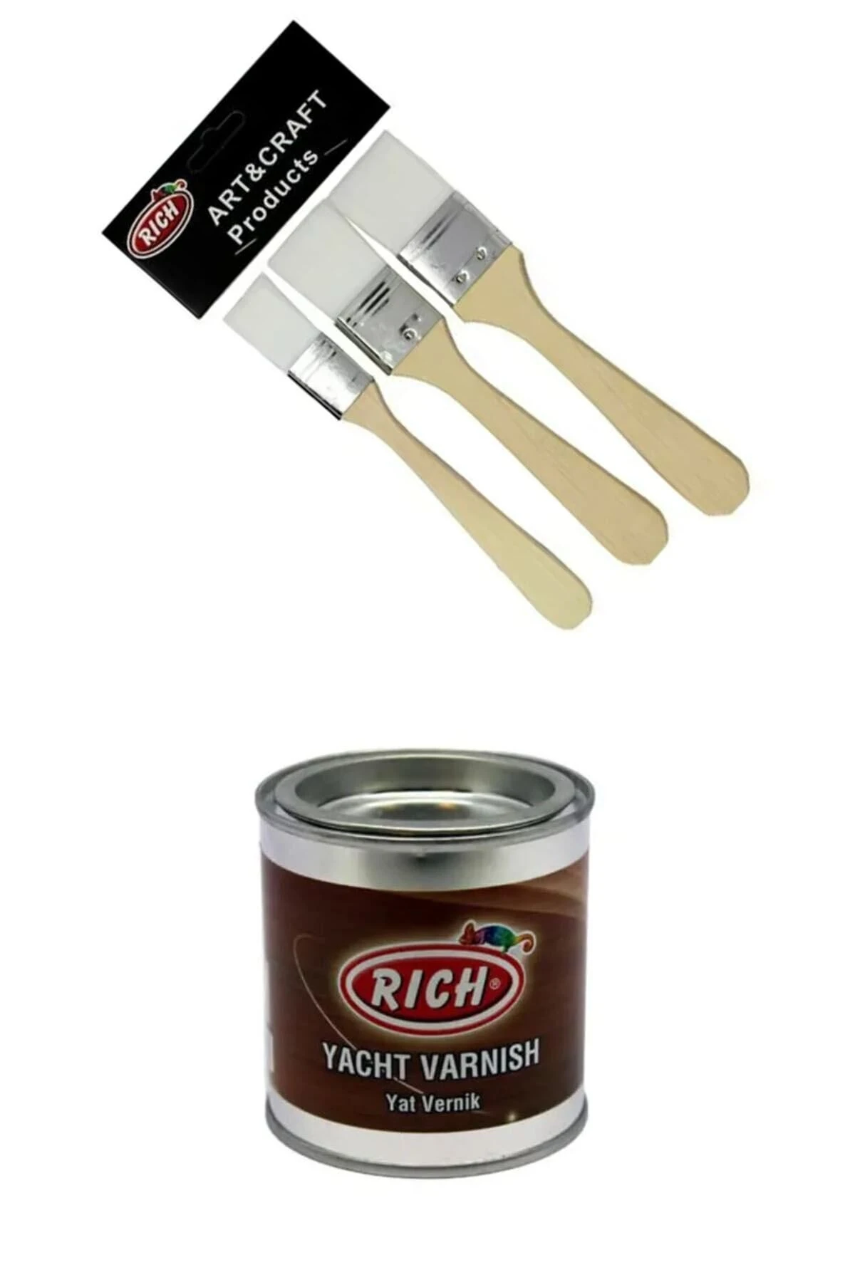 Yat Verniği Parlak 250 cc Zemin Fırça Seti 3 lü