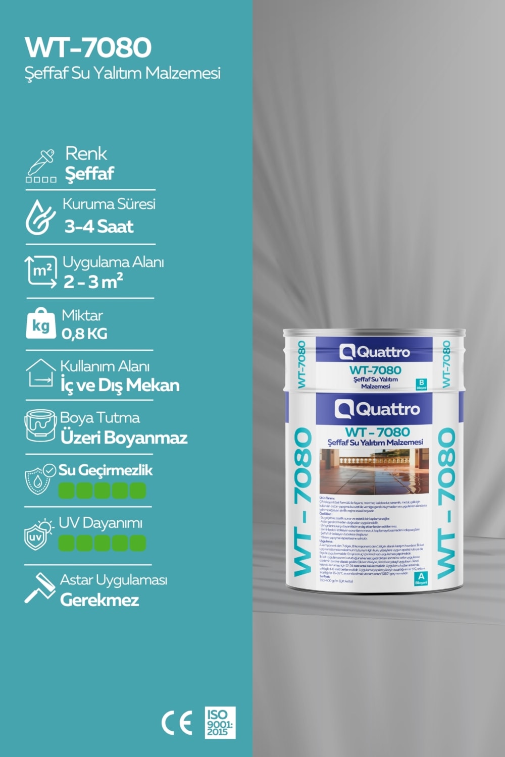 OZKUVVET WT-7080 Şeffaf Su Yalıtım Malzemesi