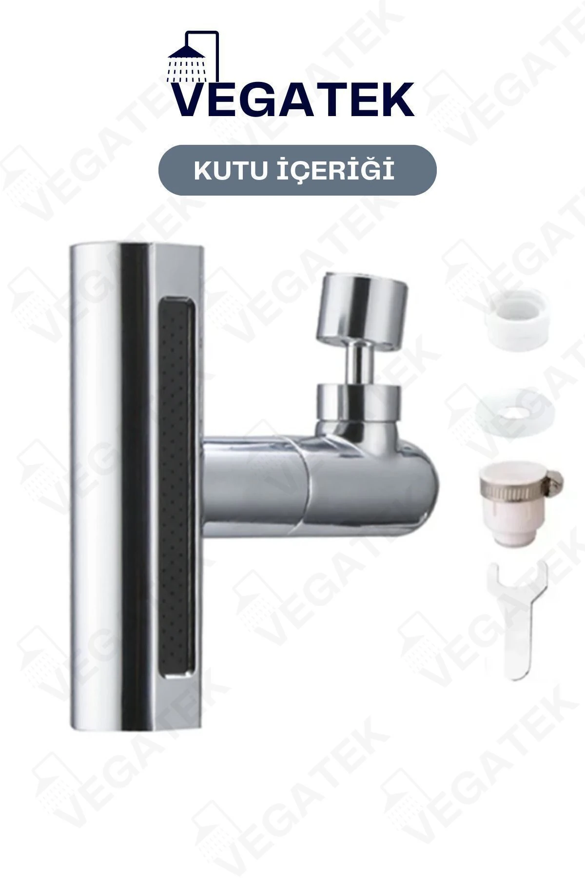 ETHAB  360 Derece Dönen 4 Fonksiyonlu Lüks Mutfak Lavabo Musluk Ucu Krom Renk