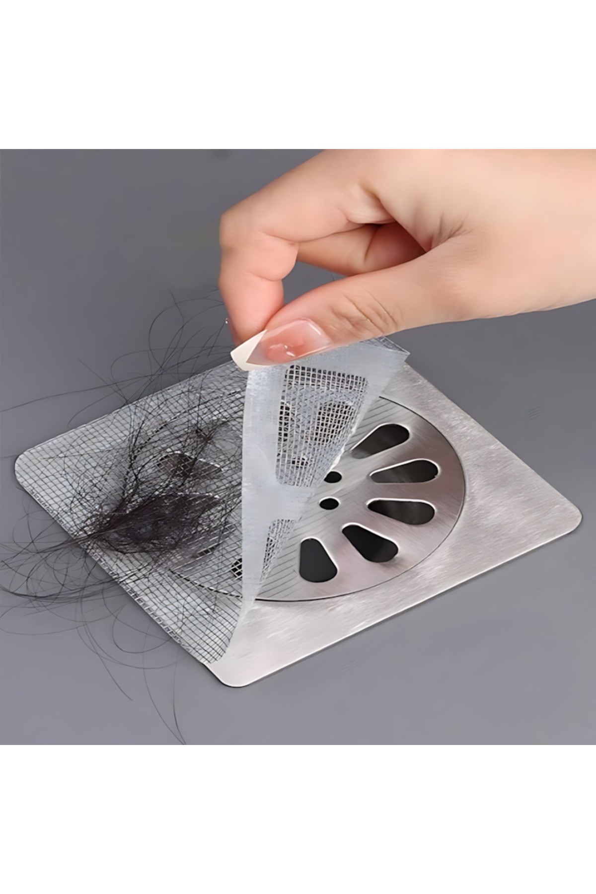 10 Adet Yapışkanlı Kullan At Lavabo Banyo Mutfak Gider Süzgeci Saç Kıl Tüy Toplayıcı Tel Süzgeç