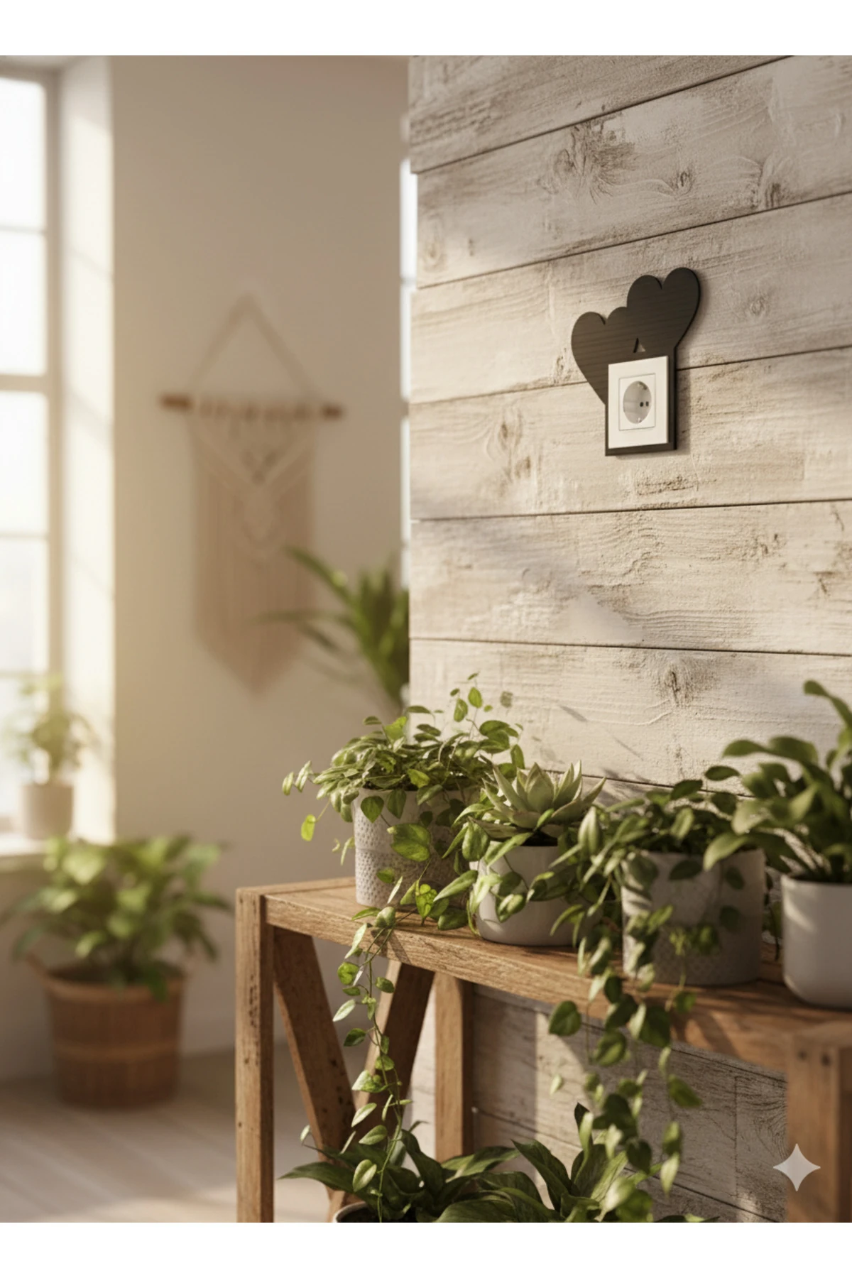 Kalpler Temalı Ahşap Priz-anahtar Çerçevesi