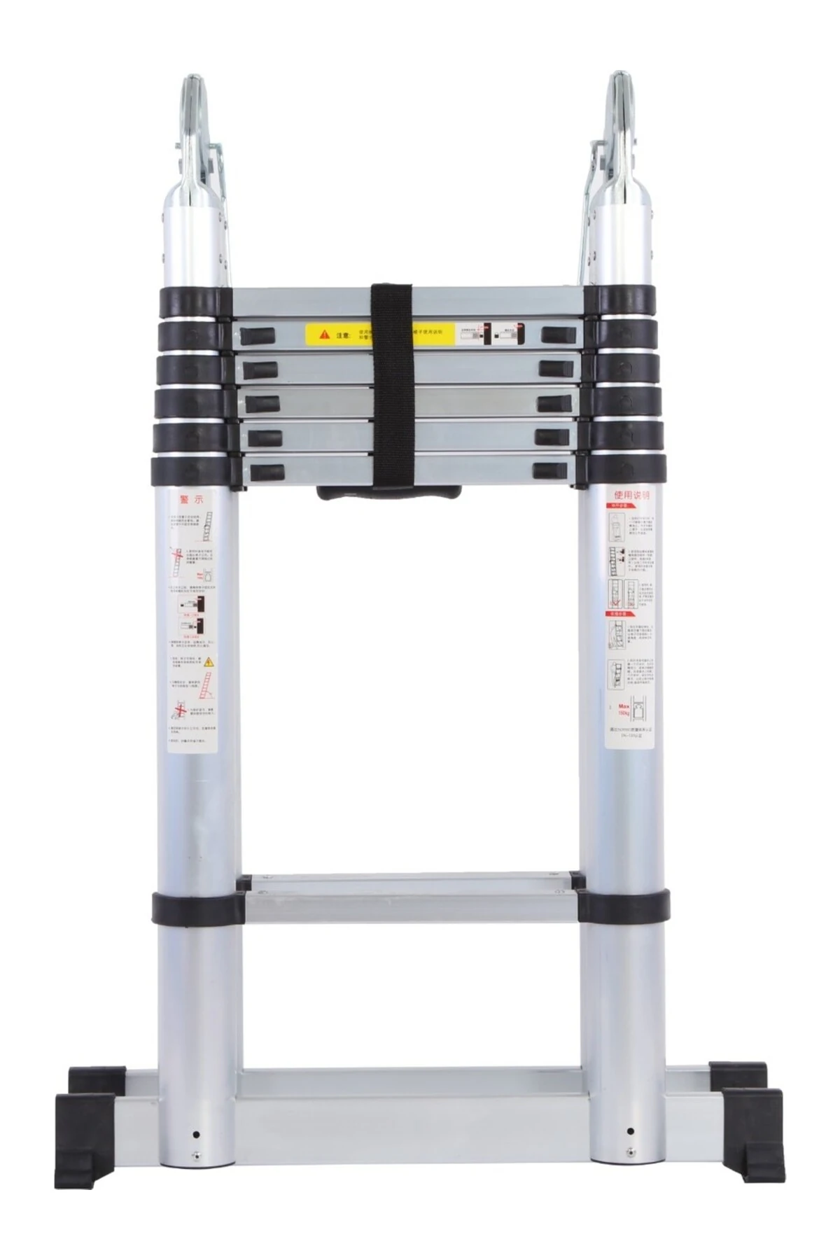 A Tipi Teleskopik Alüminyum Merdiven | 7+7 Basamak 2.2+2.2m Uzayan Kaymaz Güvenli