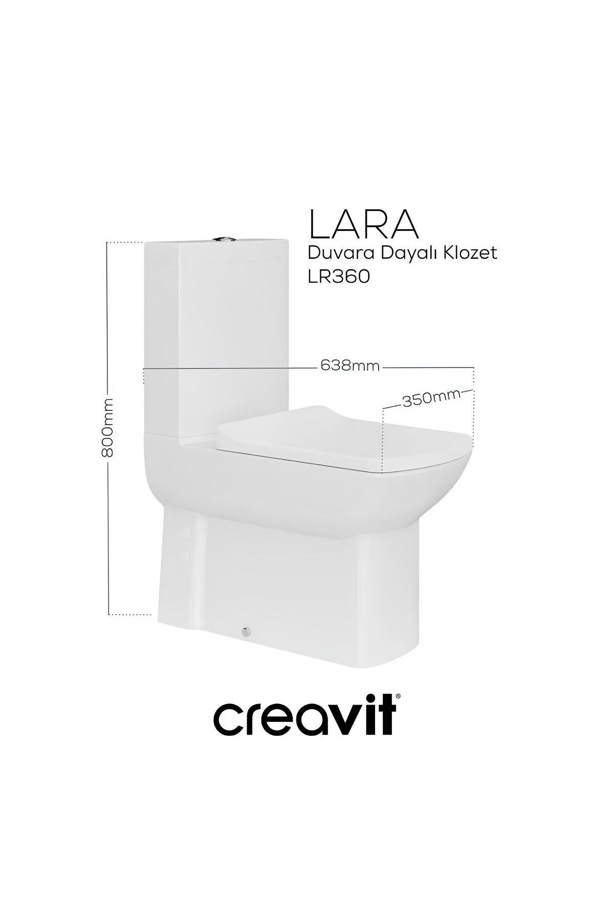 Lara Beyaz Kanallı Duvara Sıfır Klozet Takım LR360, Lara Yavaş Kapak