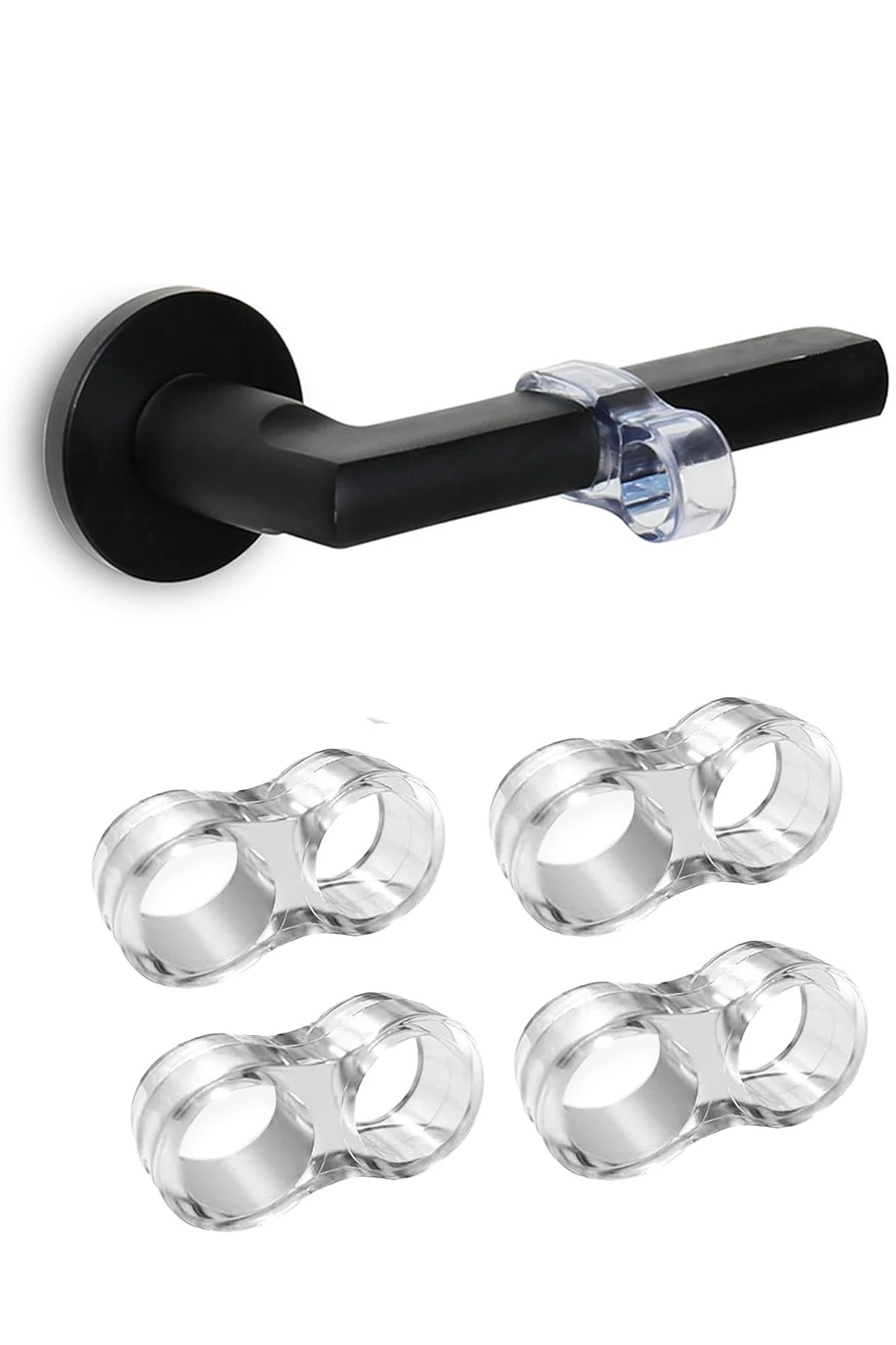 Silikon Kapı Stoperi 4 Adet Şeffaf Mobilya Ahşap Koruyucu Tutacak Pencere Arkası Gürültü Engelleyici