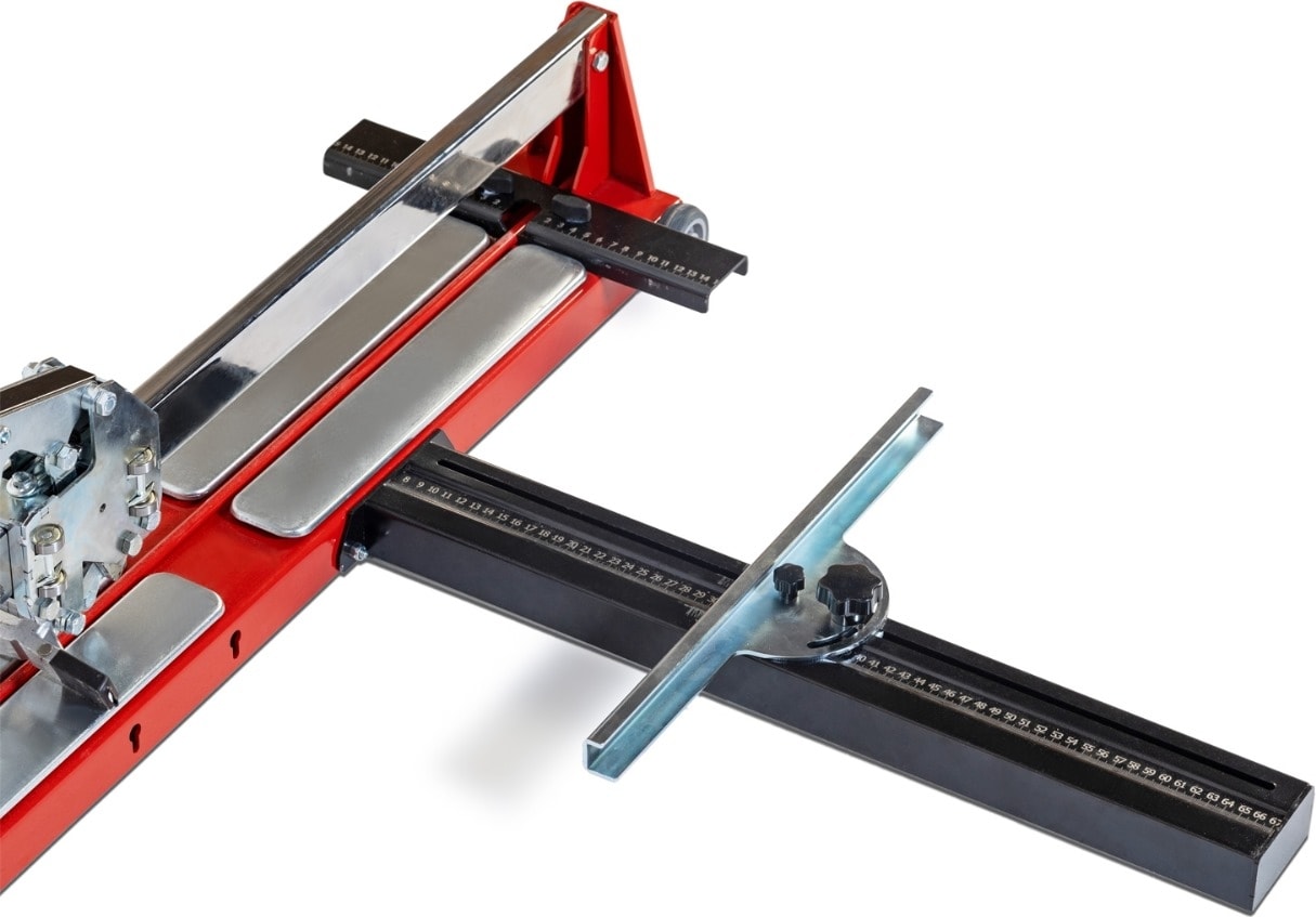 Favori 1270 mm Seramik Kesme Makinesi - Çelik Bıçak ve Rulmanlı Kol Mekanizması, Siyah-Kırmızı