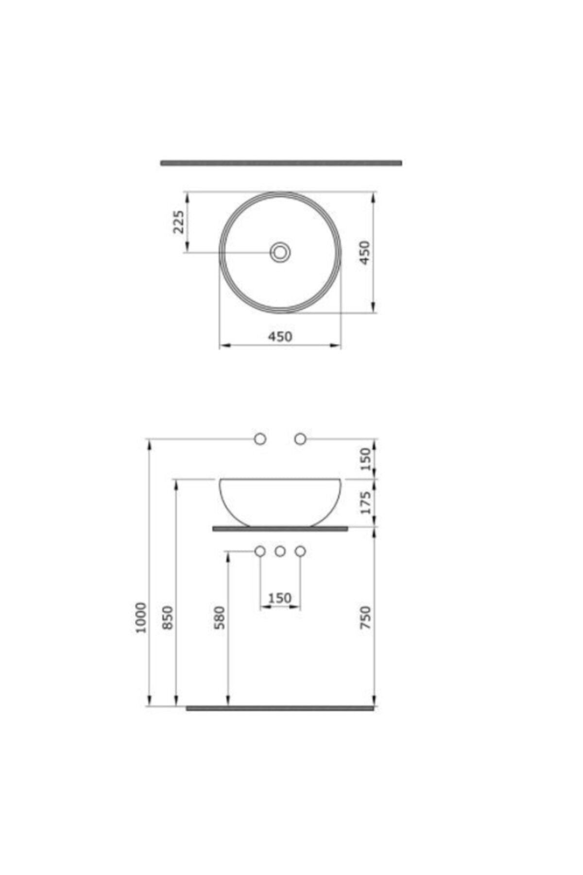 Venezia Çanak Lavabo 45 Cm Gri 1119-006-0125