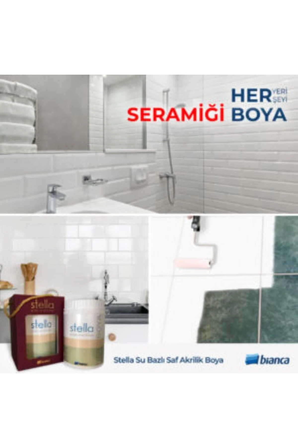 BİANCA STELLA SU BAZLI SAF AKRİLİK YENİ NESİL DÖNÜŞÜM BOYASI 1 lt RAL-9003