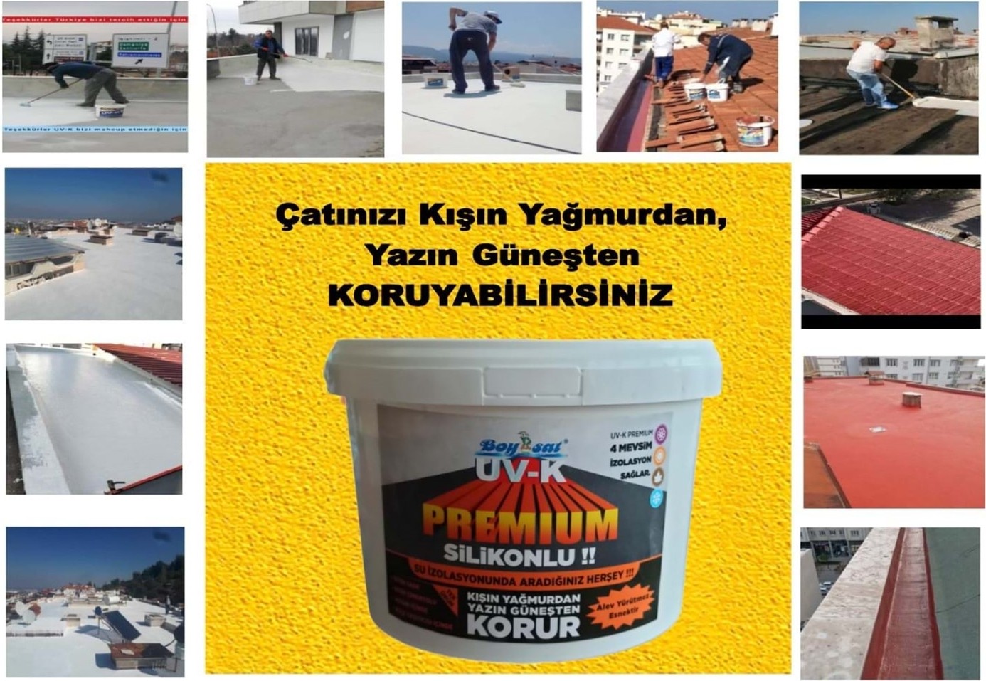 Uv-K Premium Silikonlu Su Izolasyon Boyası 3 Kg.