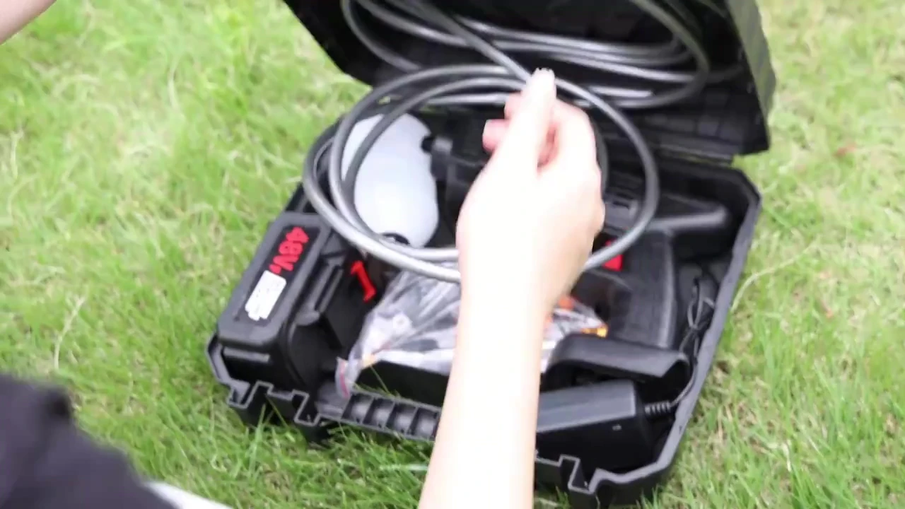 Çift Akülü Yüksek Basınçlı Oto Araç Yıkama Araba araç Sulama Tabancası Makinesi Şarjlı 12000 Mah