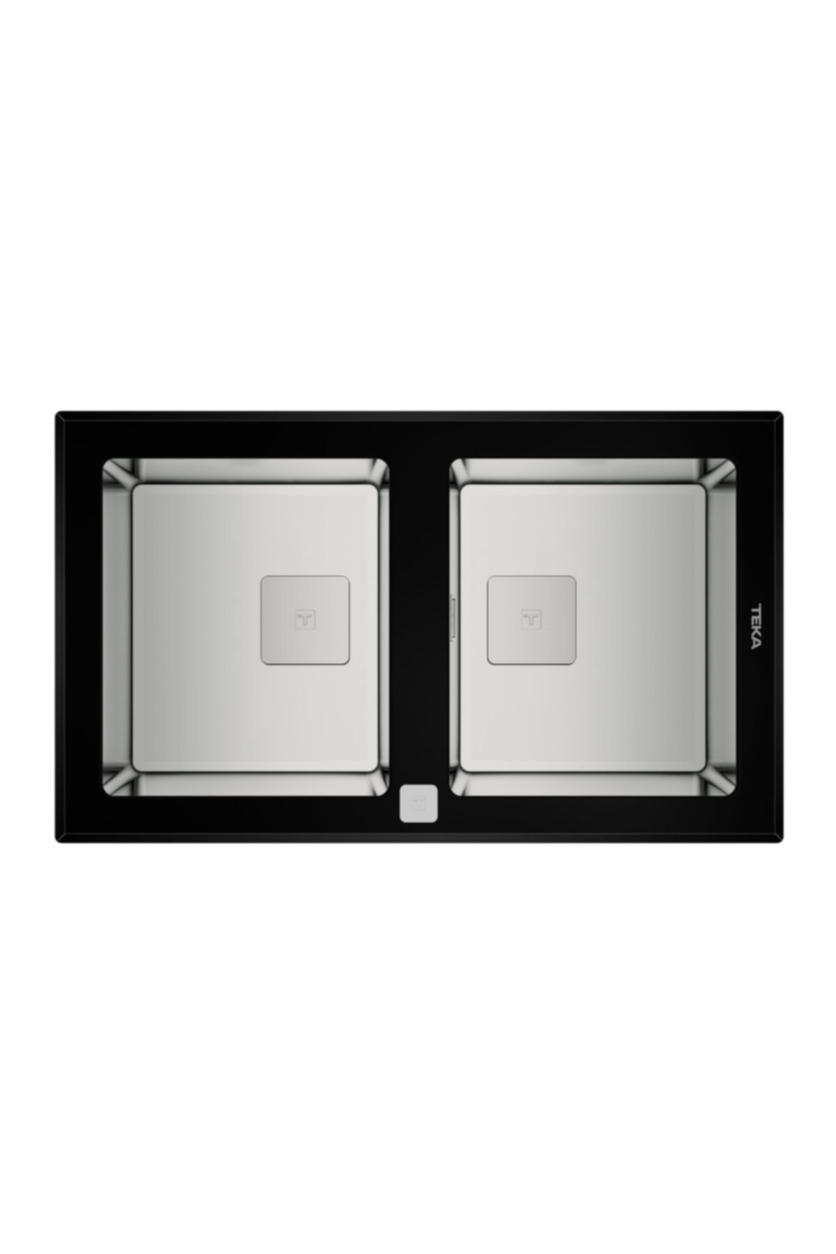 - Dıamond Rs15 2b 86 - Ankastre Kumanda Sifonlu Cam Eviye - Siyah/çelik - 86 Cm - 115030017