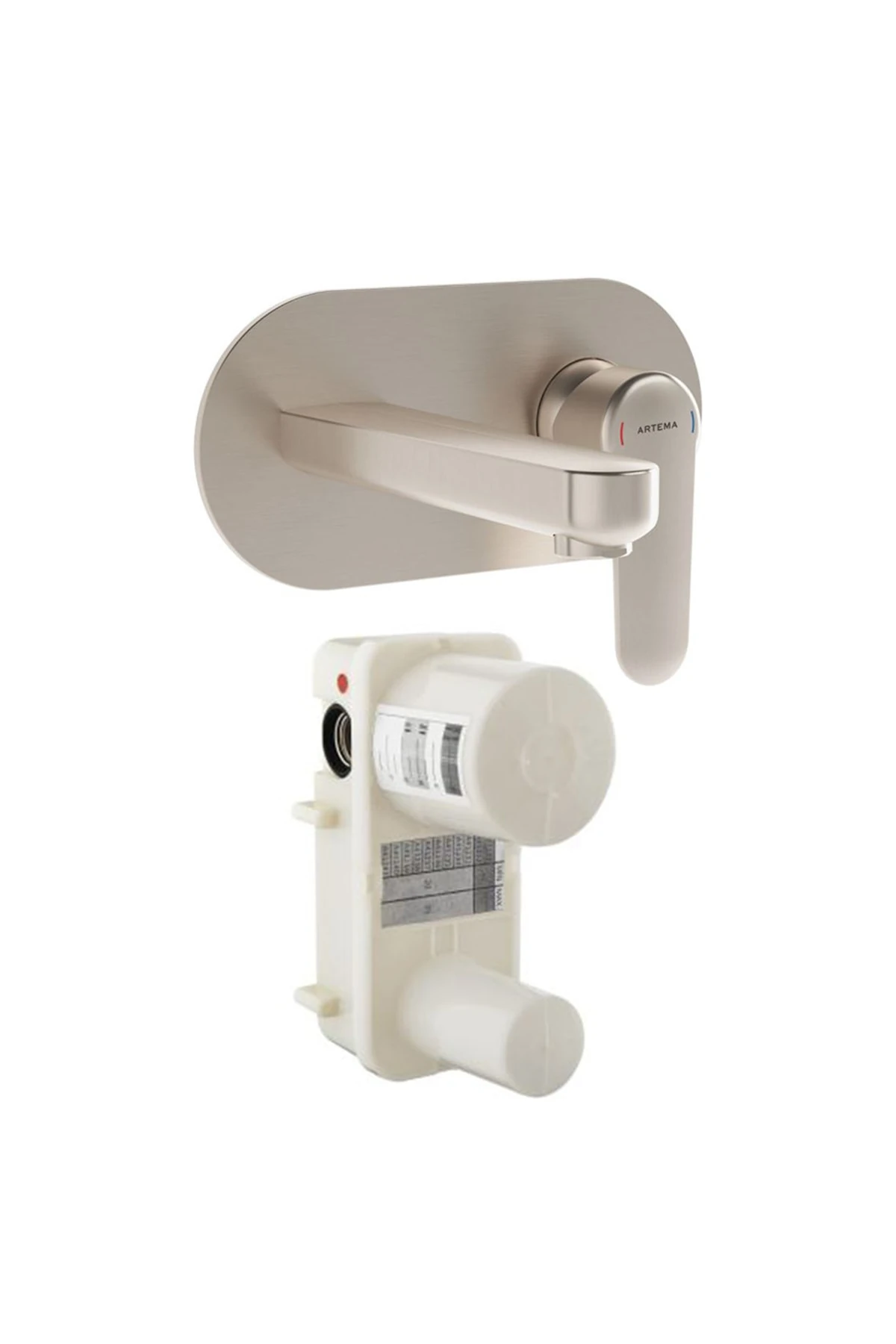 Root Round A4272134 Ankastre Lavabo Bataryası Seti, Fırçalı Nikel