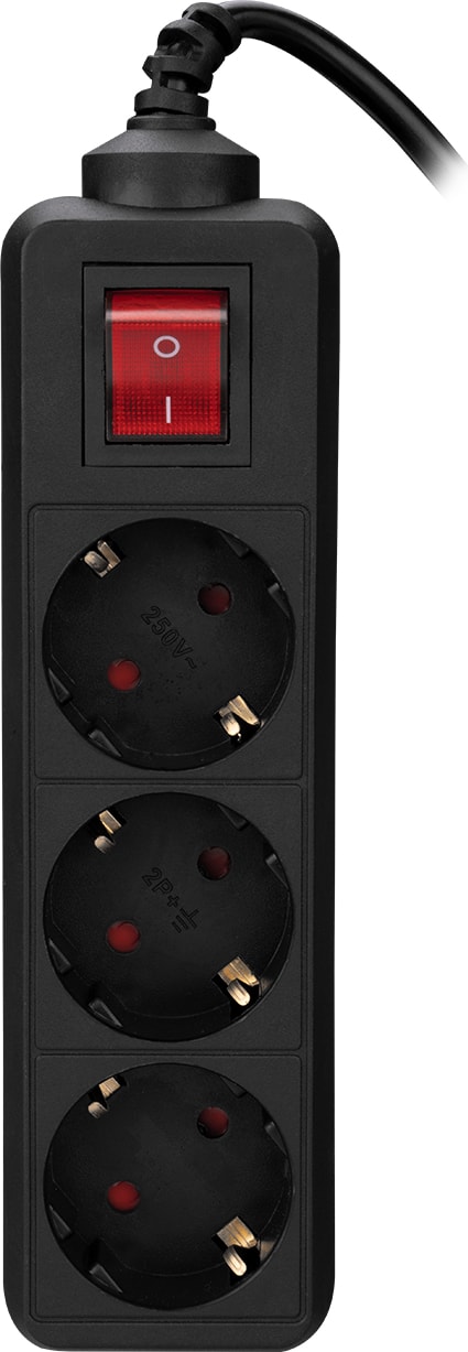 SPG3-X-3 1.5 m 3'lü Akım Koruyucu Kutu Siyah Priz