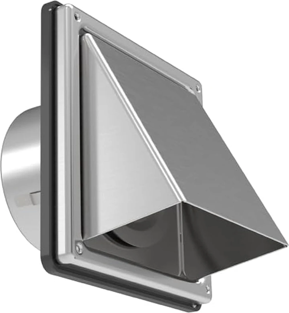 4ın Kurutucu Havalandırma Kapağı Dış Duvar, Yastıklı Geri Dönüşsüz Kapaklı, Dış Aspiratör Duvar Havalandırması, Paslanmaz Çelik Havalandırma Kapağı (Yurt Dışından)