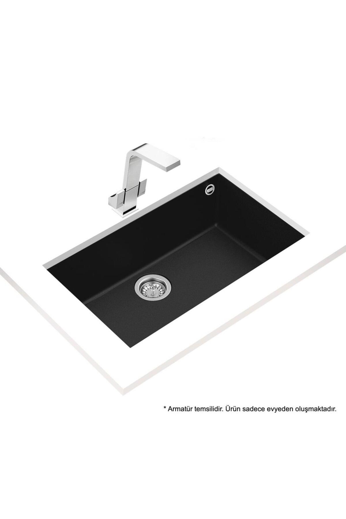 Square 72.40 Tg Black Granit Evye, Tezgahaltı