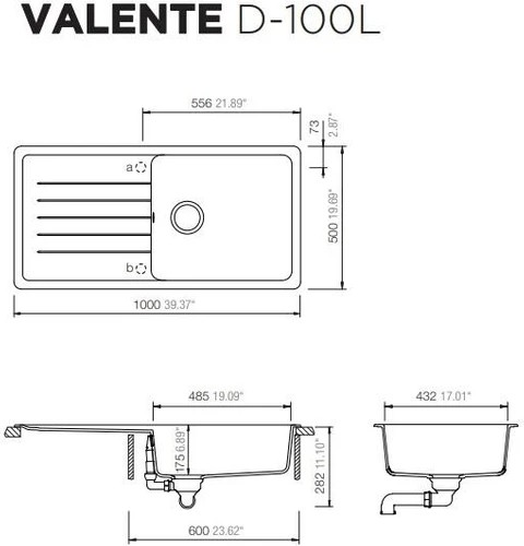 Evye Valente D-100L Beyaz Granit