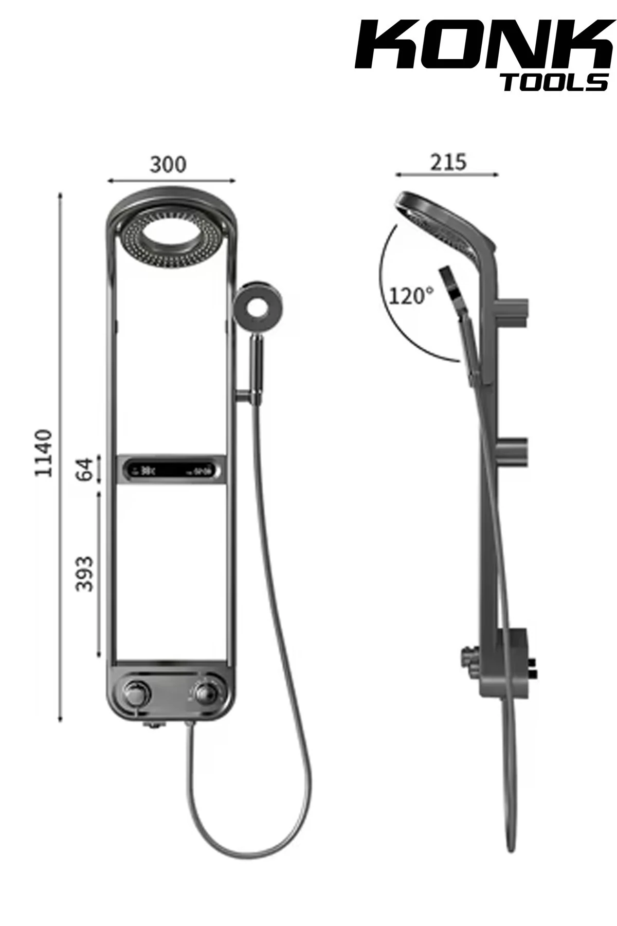 Dijital LED Ekranlı Robot Duş Seti Lüks Şelale ve Yağmur Duş Sistemi