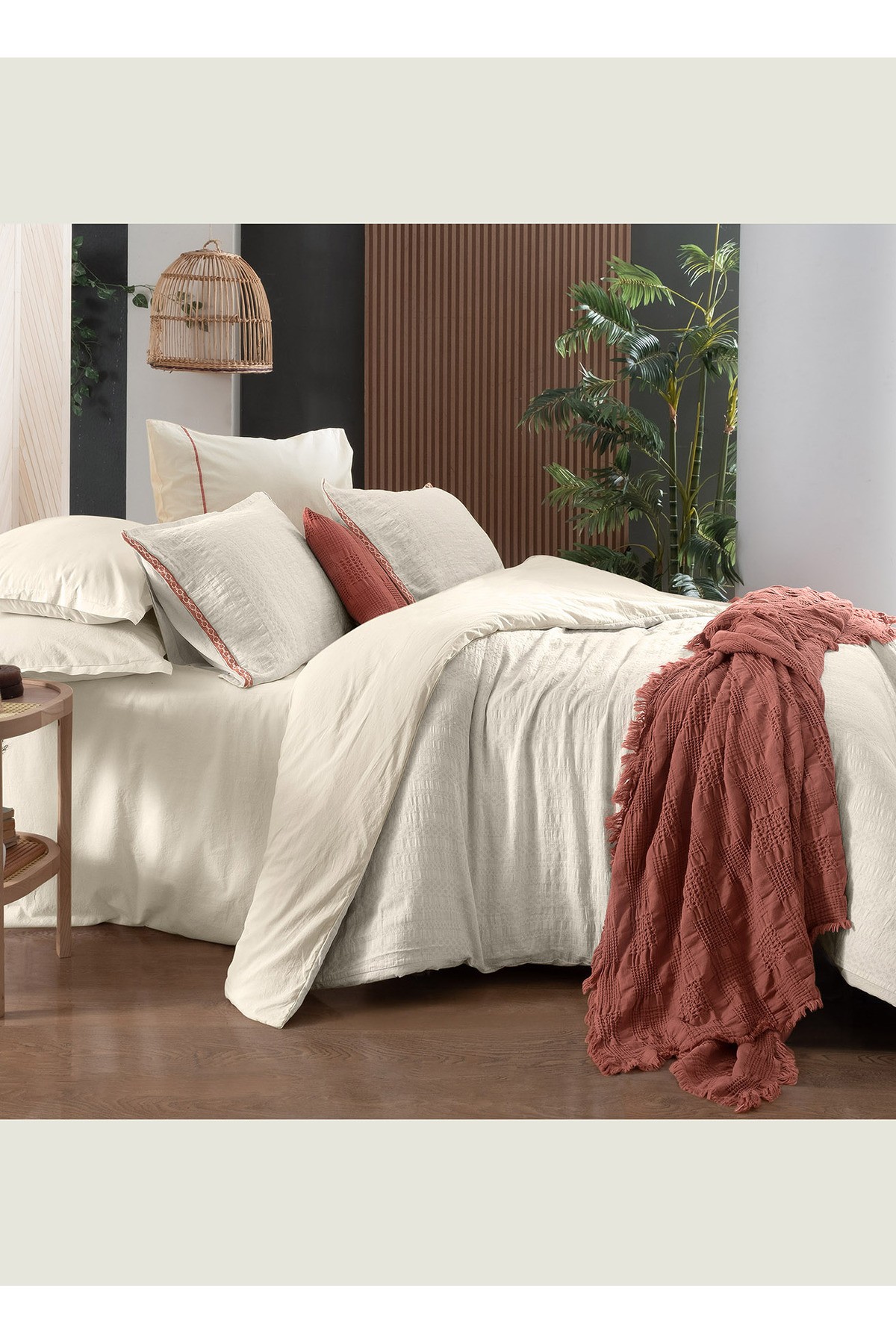 Ekru Nevresim Takımı MOODCOMFORTPALENCIA NTÇK4YD, .EKRU