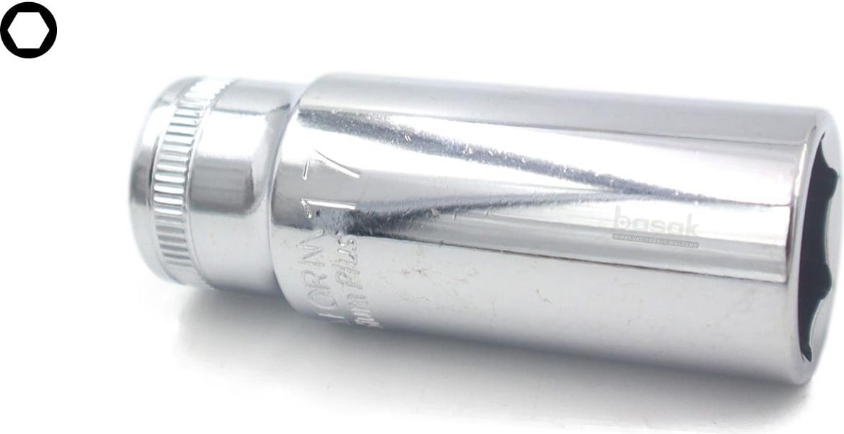 17 mm 3/8” 6 Köşe Derin Lokma Anahtar C14-H17