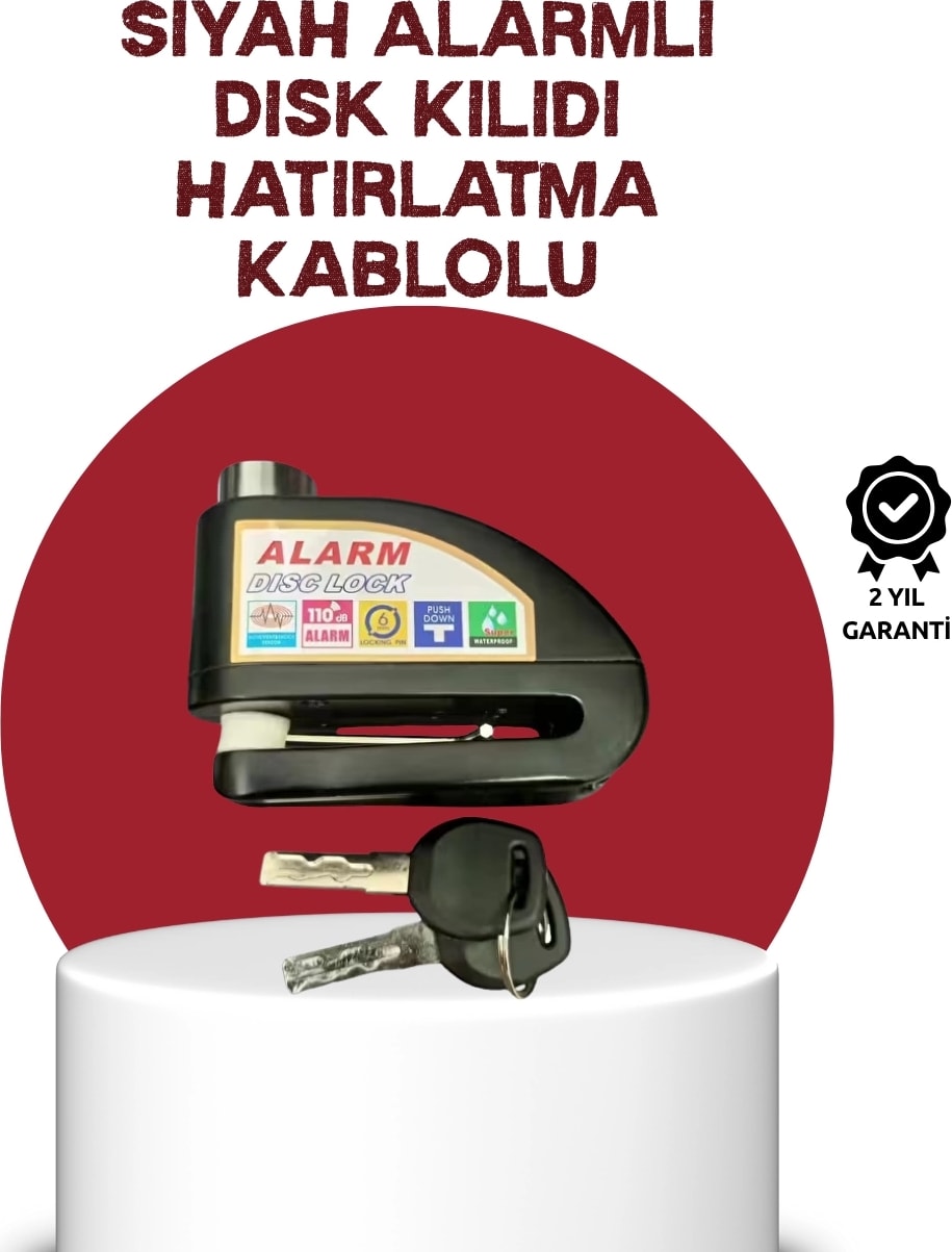 Güvenlik Sensörlü Alarmlı Disk Kilidi Motosiklet ve Bisiklet Için
